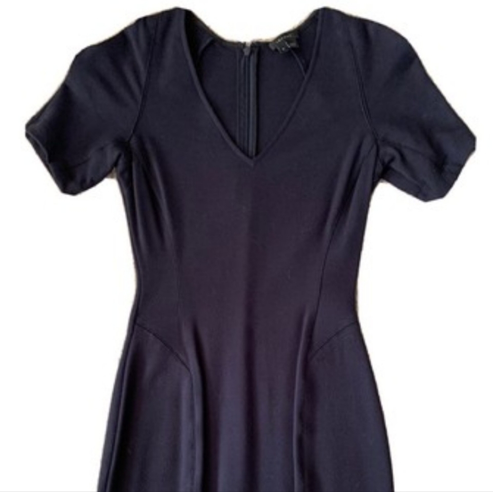 Theory Women's Dark Blue Serto Short Sleeve Sheath Dress Size 4 - Picture 2 of 9